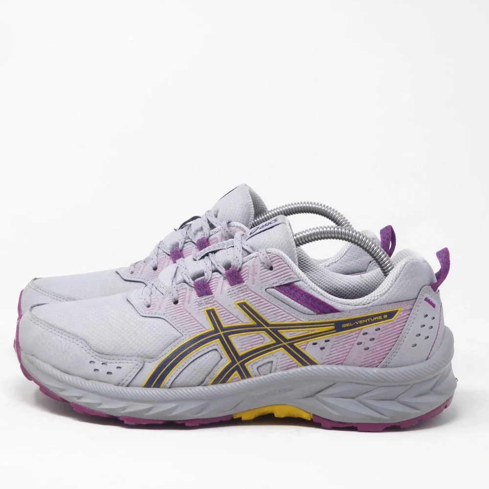 Asics Womens Gel-Venture 9 Running Shoes Grey Purple Trail Sneakers 10